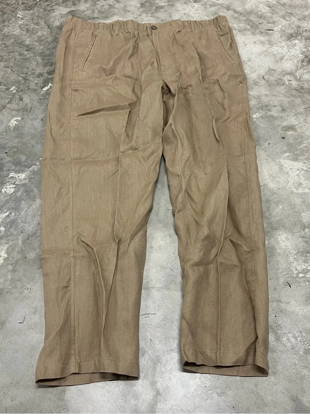 Tasso Elba 100% Linen Pants - XXL Island -Comfortable Relaxed Tan Beige Natural